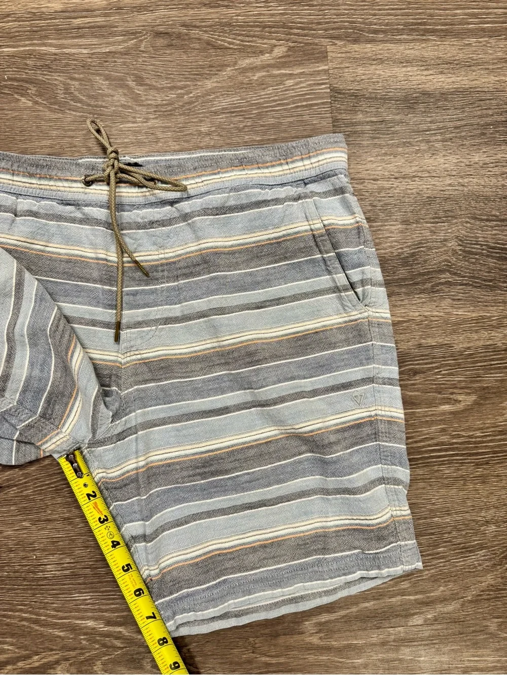 Vissla Striped Sofa Surfer Lounge Shorts XL Blue 100% Cotton Drawstring